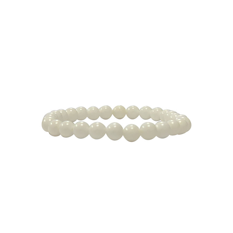 Bracelet white shell (bénitier) boules 4 à 12 mm